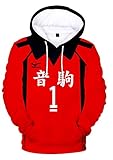 QYIFIRST Unisex 3D Druck Anime Pullover mit Kapuze Streetwear Karasuno...