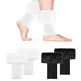 QUACOWW 2 Paar Damen Beinstulpen, Fellbesatz Beinstulpen, Stiefel...