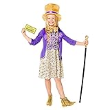 amscan 9909386 Mädchen Willy Wonka Kostüm (10-12 Jahre), Mehrfarbig