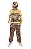 Unisex Trainingsanzug Leoparden Print Metallic Gold 80er Jahre Kostüm...