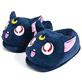 Glopastel Katze Luna Hausschuhe | Süße Anime Moon Fuzzy Slip-On...