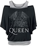 Queen Crest Logo Frauen T-Shirt schwarz/grau L 95% Viskose, 5%...