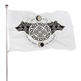 Dekorative Hausflagge, Hof-Banner, zwei Wölfe, nordische...