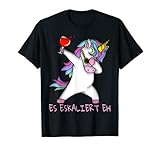 Einhorn Damen Wein Es Escaliert Eh Einhorn Spruch Tupfen T-Shirt