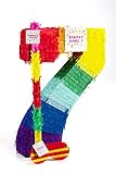 Trendario Zahl 7 Pinata Set, Pinjatta + Stab + Augenmaske, Ideal zum...