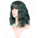 VCKOVCKO Wellenförmige Perücke kurze Bob Perücken mit Luftknallen...