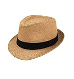 Sonnenscheinschuhe® Leichter Sommerhut Hut braun mit schwarzem Band...
