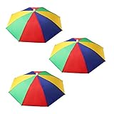 XLKJ 3 Stücke Regenschirmhut Faltbarer, Bunt Sonnenschirm Hut Mini...