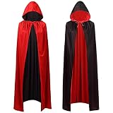 WILDPARTY Halloween Vampir Kostüm Umhang Damen Herren, Wendbar...