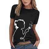 Basic Shirt Damen Bluse Tshirts Damen Sommer Locker Lässig Sale...