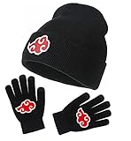 Hapyshop Anime Kit, Akatsuki Mütze Strickmütze + Fingerhandschuhe...