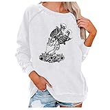 T/Shirt Damen,Rollkragenpullover Damen Hoodie Blau Orangener Pulli...