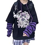 Vocha Anime Kleidung Gothic Hoodie Damen Schulsachen Kawaii Fake Two...