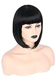 Topcosplay Damen Kurze Bob Perücke Schwarz Gerade Synthetische...