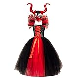 IMEKIS Kinder Maleficent Kostüm Mädchen Prinzessin Fancy Böse...