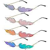 BIAO TX Flammen Brillen, 4 Stück Fashion Flammen Sonnenbrille,...