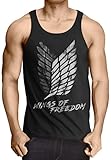 A.N.T. Another Nerd T-Shirt Wings of Freedom Herren Tank Top AOT...