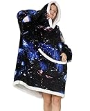 JOJJJOJ Übergroße Hoodie-Decke mit riesiger Tasche bequeme Sherpa...