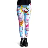 cosey - Bunte Bedruckte Motiv-Leggings (Einheitsgröße) - Design...