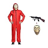 Anxicer Karneval Kostüm Bankräuber Overall für Halloween Dieb...