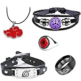 Naruto Ring Akatsuki Kunai Kette Metall Set Armband Ringe Schmuck...