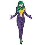 Mad Joker Damen Kostüm Jackett Weste Hose Bluse Handschuhe, Größe:M