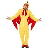Smiffys Unisex Kostüm Chicken Huhn Overall mit Kapuze Karneval...
