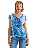 Street One Damen A320077 Sommershirt Batik, Blue Bay, 46 EU