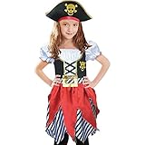 Piratenkostüm für Mädchen, Seeräuber-Prinzessin, Deluxe-Kleid und...