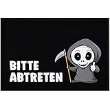 MoonWorks® Fußmatte mit Spruch Bitte abtreten Sensemann lustiges...