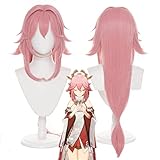 Lshpresx Yae Miko Rosa Perücke Cosplay Kostüm Perücken Anime...