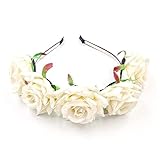 JZK® Beige Rose Damen Mädchen Garland blumen Blumenkrone Kranz Tiara...