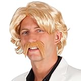 Boland 86336 - Erwachsenenperücke Chuck mit Schnurrbart, blond,...