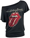 The Rolling Stones Plastered Tongue Frauen T-Shirt schwarz M
