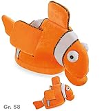 KarnevalsTeufel Mütze Clownfisch, Orange, Weiß, Hut, Tiermütze,...