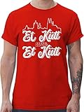 T-Shirt Herren - Karneval & Fasching - Et Kütt Wie Et Kütt - L - Rot...