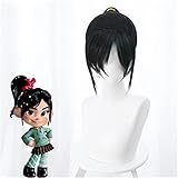 Vanellope Von Schweetz Cosplay Perücke Schwarz Schachtelhalm...