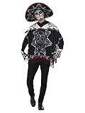 Halloween! Smiffys Tag der Toten Banditenkostüm, Schwarzund Weiß,...