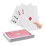 Relaxdays 10023627 Jumbo Pokerkarten, 54 Karten, wasserfeste...