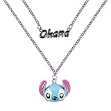 Disney Lilo & Stitch Halskette Ohana Stitch Doppellagige Halskette...