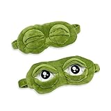 MIVAIUN Frosch Augenmaske Schlafmaske Augenbinde Grüne Emoji Frosch...
