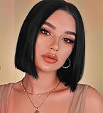 Perücke Schwarz für Damen Perücken Bob Glatt für...