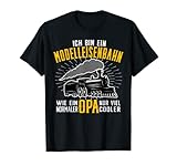 Herren Modelleisenbahn Opa Eisenbahner Modellbauer Rentner T-Shirt