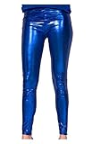 Folat 61719 - Legging Metallic Blau, L-XL, blau
