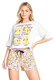 Pokemon Schlafanzug Damen Kurz Set - Baumwoll-Pyjama Damen Kurz mit...