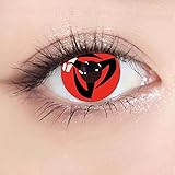 Dolovo Kontaktlinsen Naruto Farbig Ohne Stärke, 1 Paar Rot Mangekyou...