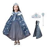 ACWOO Anna Kostüm Mädchen, Anna Prinzessin Kleid mit Umhang, Anna...
