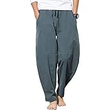 Herren Damen Haremshose Aladinhose - Chinesisch Retro Stil Weite Beine...