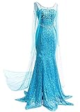 LOBTY Damen Elegante Prinzessin Kleid Bodenlang Rundausschnitt...
