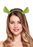 Kopfschmuck Haarreif mit Ohren Grün Oger Kostüm-Zubehör